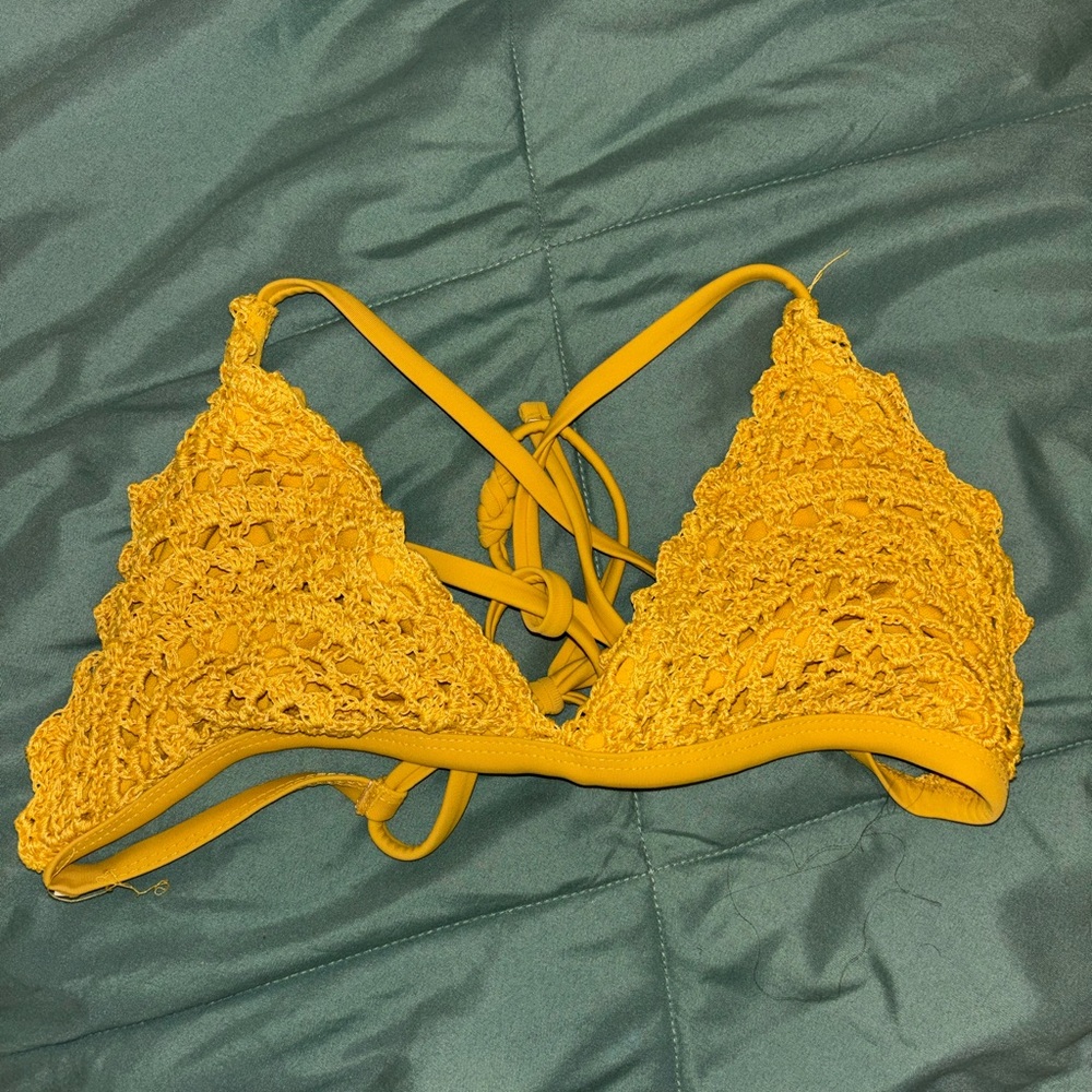 Target Yellow Crochet Bikini Top